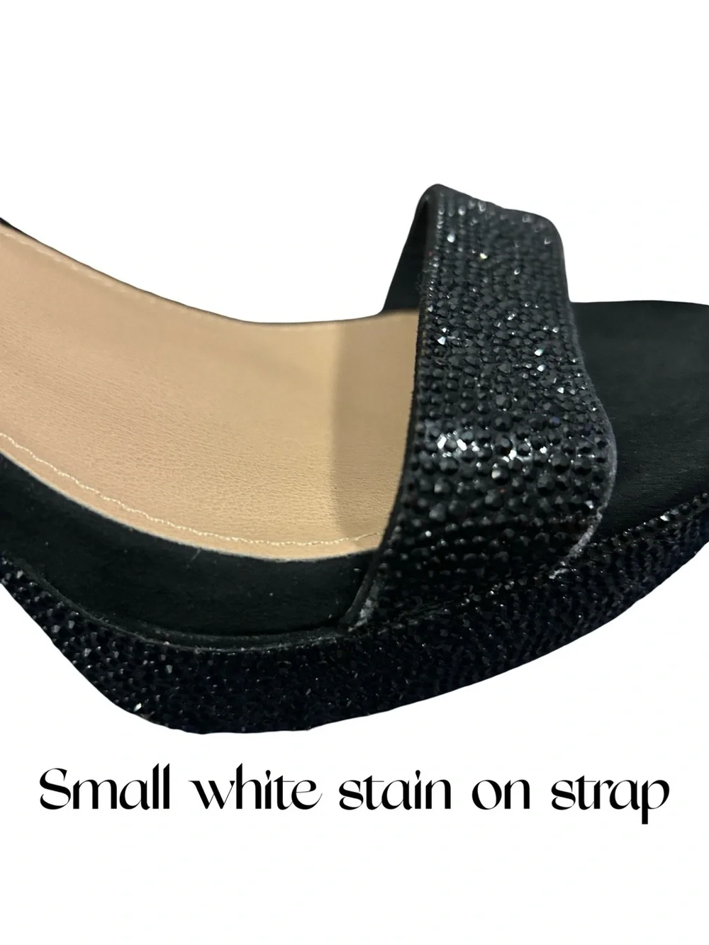 NWOT Torrid Black Rhinestone Embellished Platform Tapered Heel Sandal
